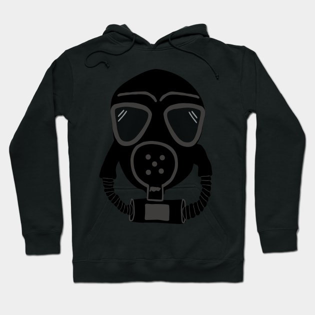 gas mask on grey Hoodie by B0red